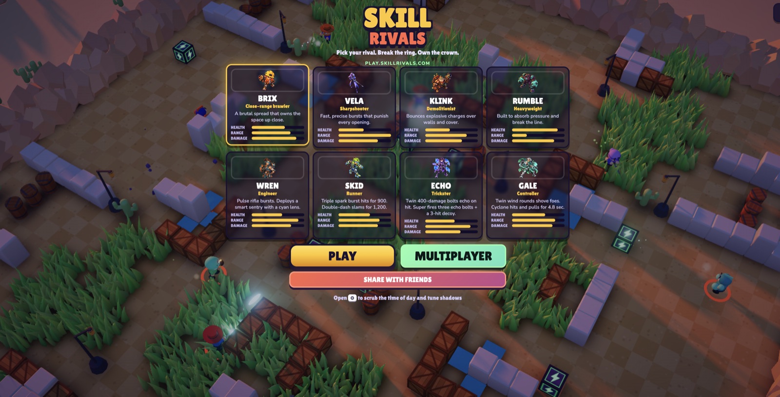 Skill Rivals Arena project interface
